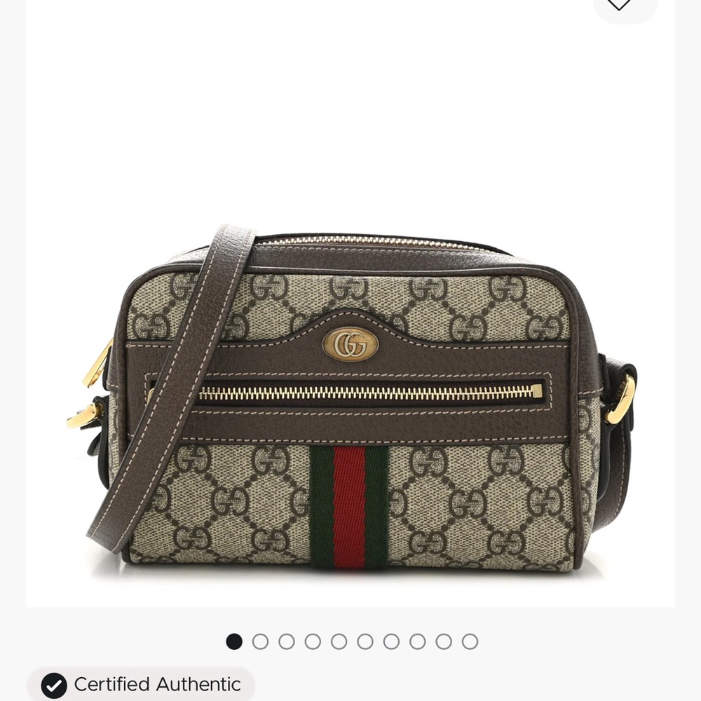 Gucci Ophidia GG Supreme Brown and Tan Crossbody Bag